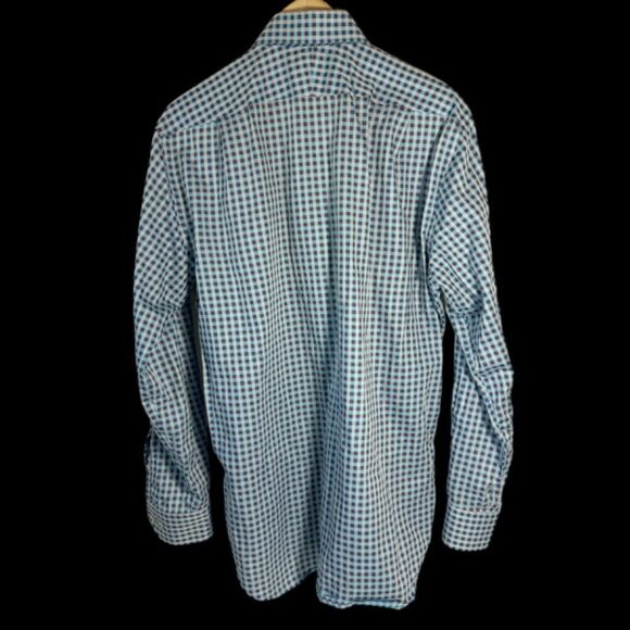 Peter Millar NWOT Blue/Purple Plaid Turkish Cotton Button Down Shirt Sz L - Picture 2 of 9